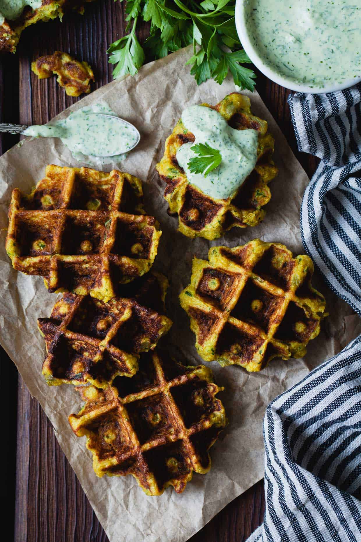 Spaghetti Squash Fritters with Dill Yogurt Sauce