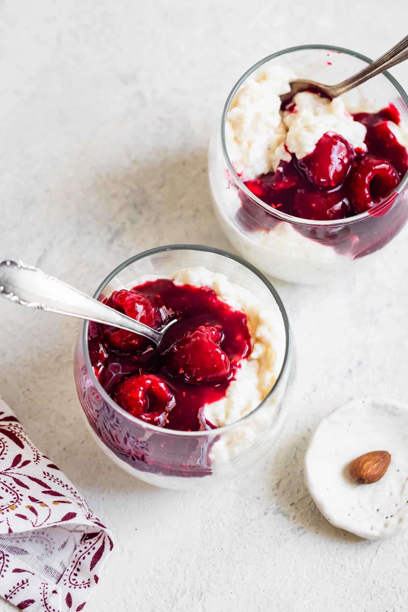 Danish Rice Pudding with Raspberry Sauce