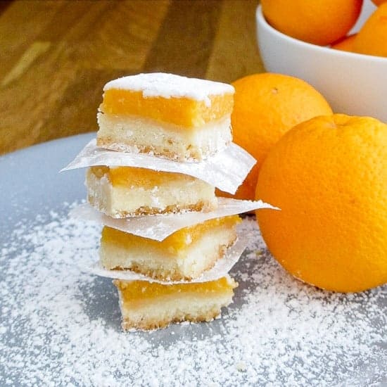 Blood orange curd shortbread bars - Snixy Kitchen