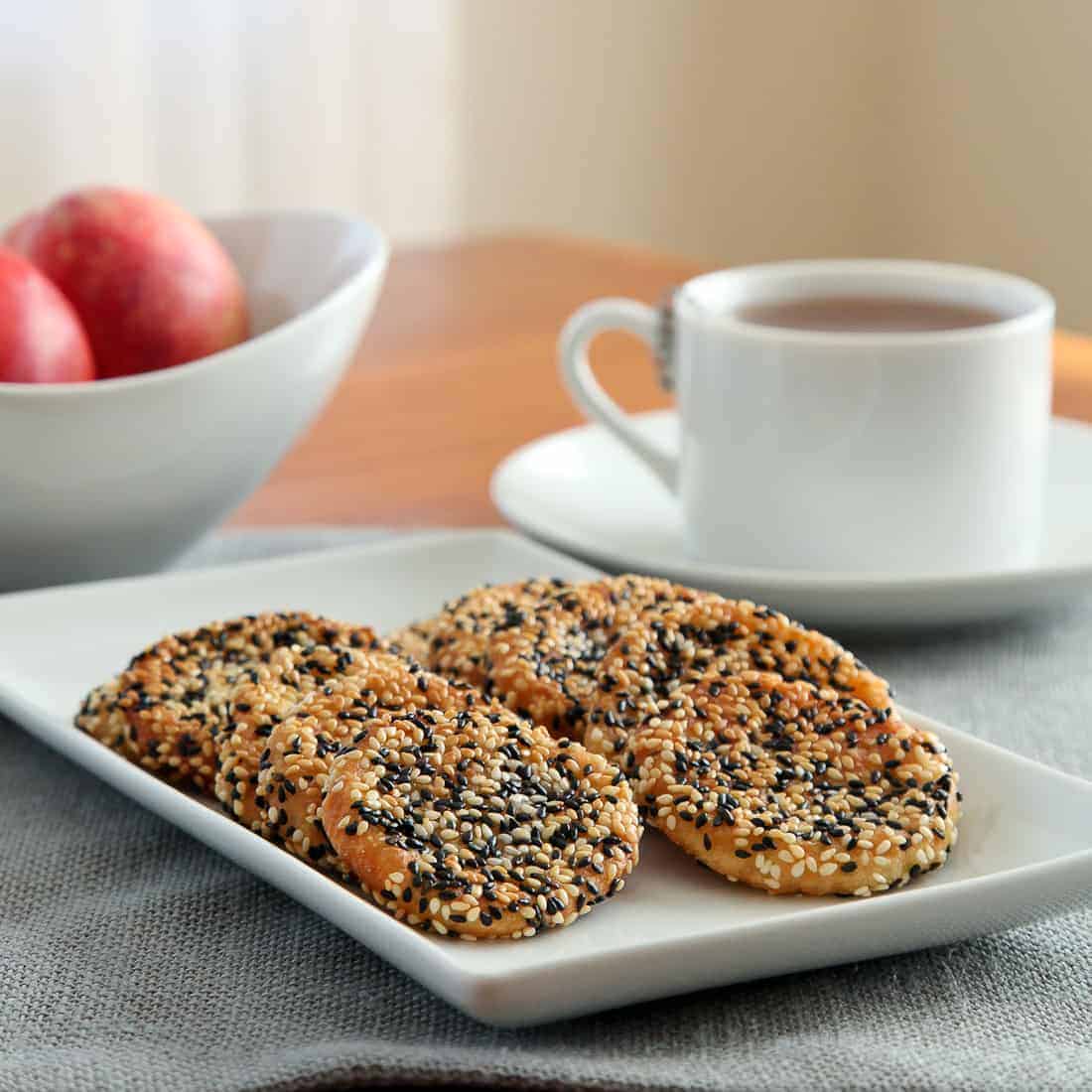 Sesame Peach Mochi Cookies