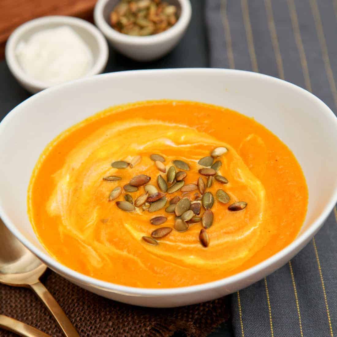 Turmeric Carrot Soup with Pepitas