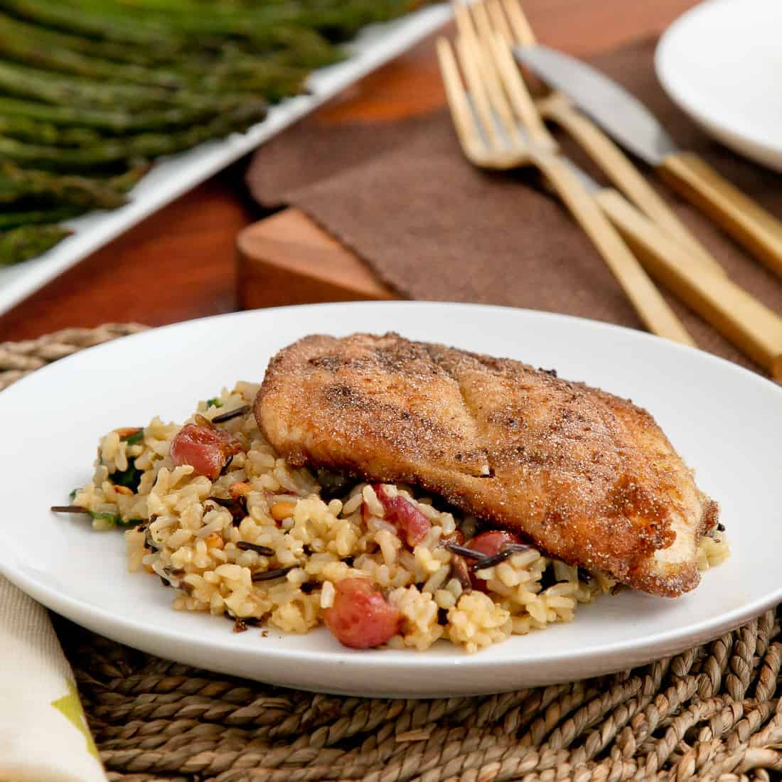 Mixed Wild Rice with Roasted Grapes