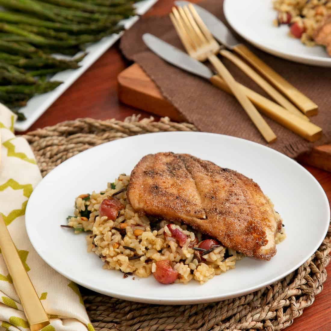 Sole & Mixed Wild Rice with Roasted Grapes