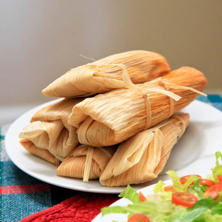 Pork tamales with chile colorado