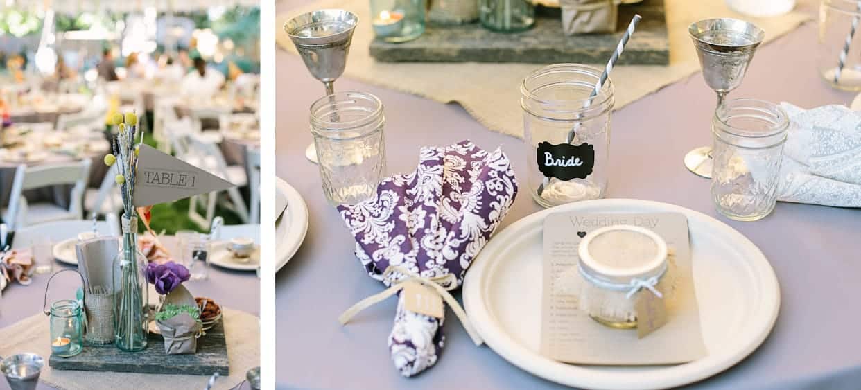 Backyard BBQ Wedding Centerpieces