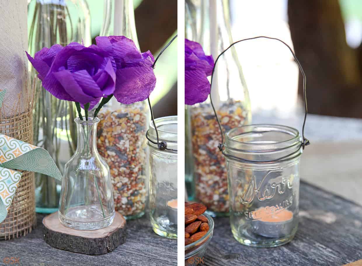 Backyard BBQ Wedding Centerpieces