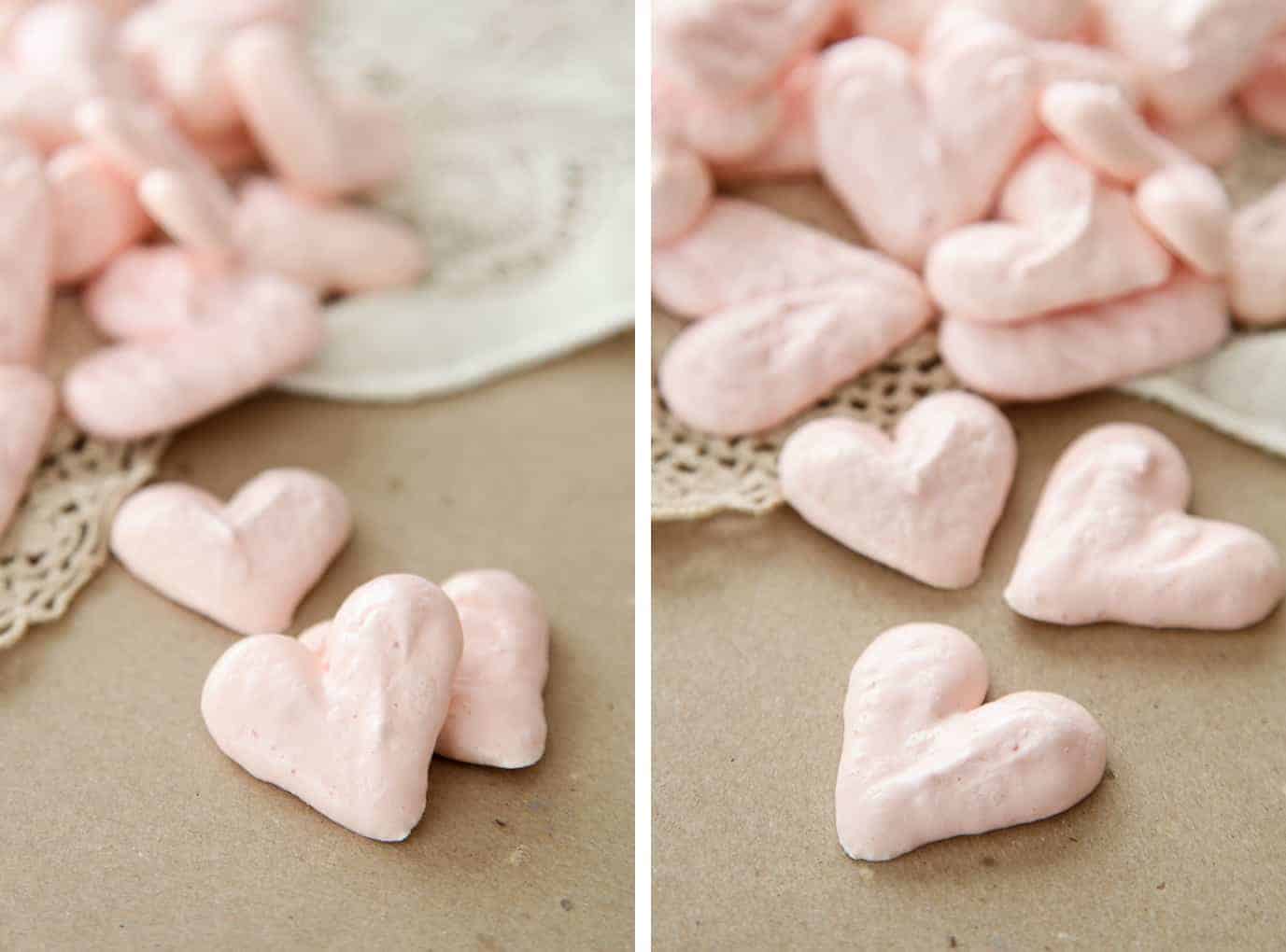 Pink Heart Meringues