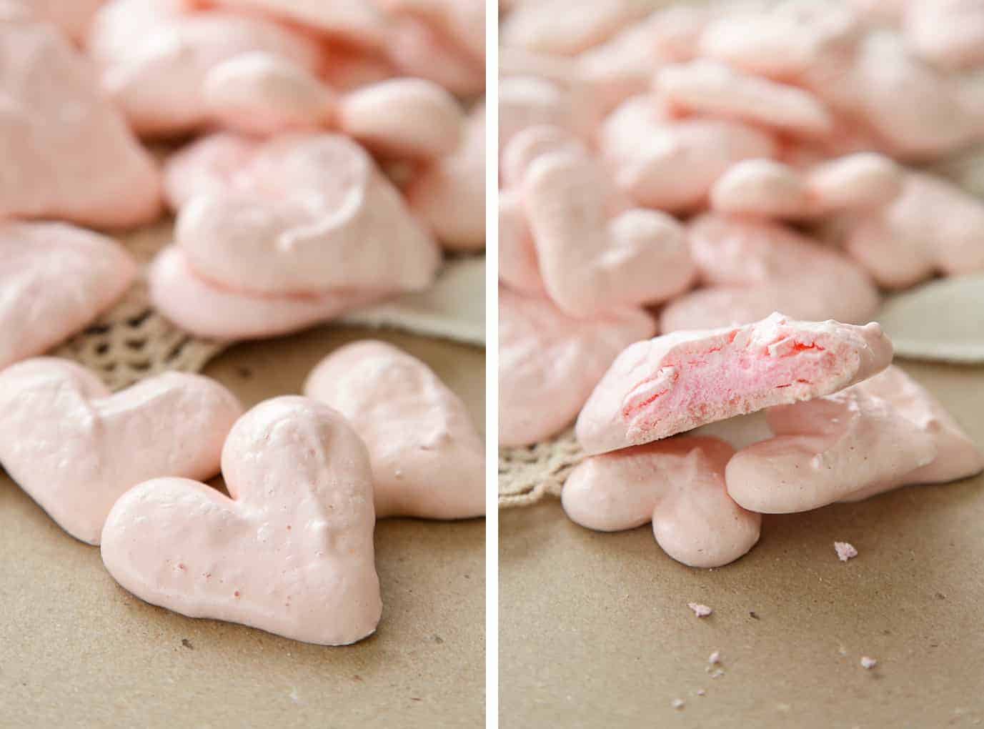 Pink Heart Meringues