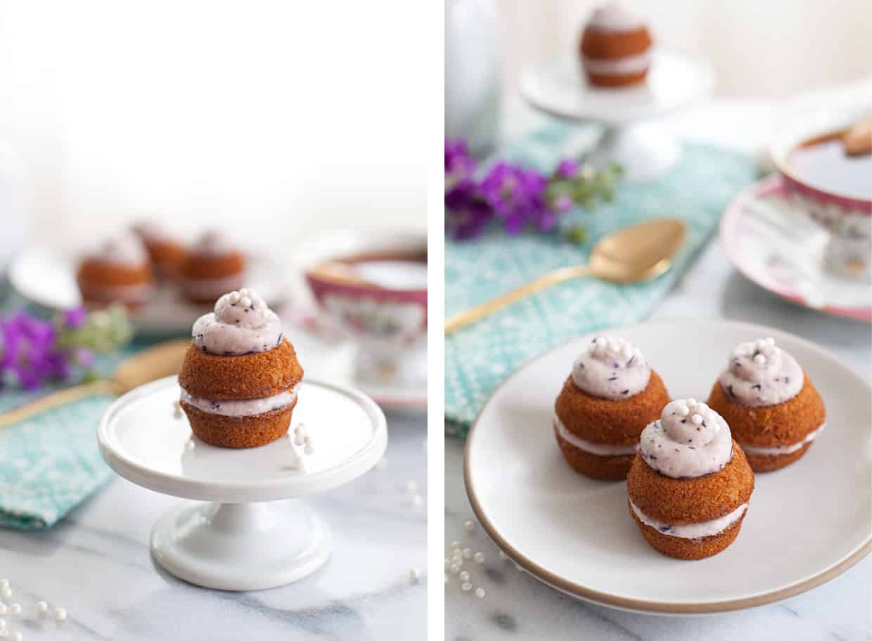 Strawberry Fairy Cakes with Blueberry Cream Cheese Frosting