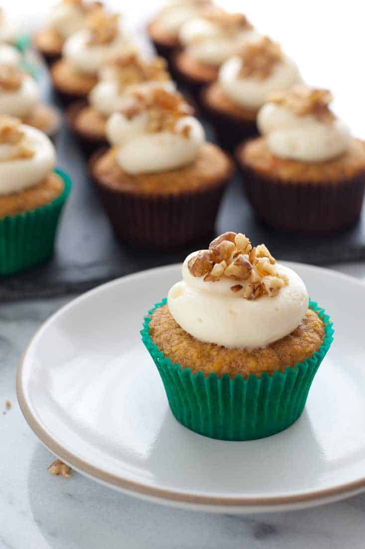 Gluten-free Carrot Cupcakes with Cream Cheese Frosting