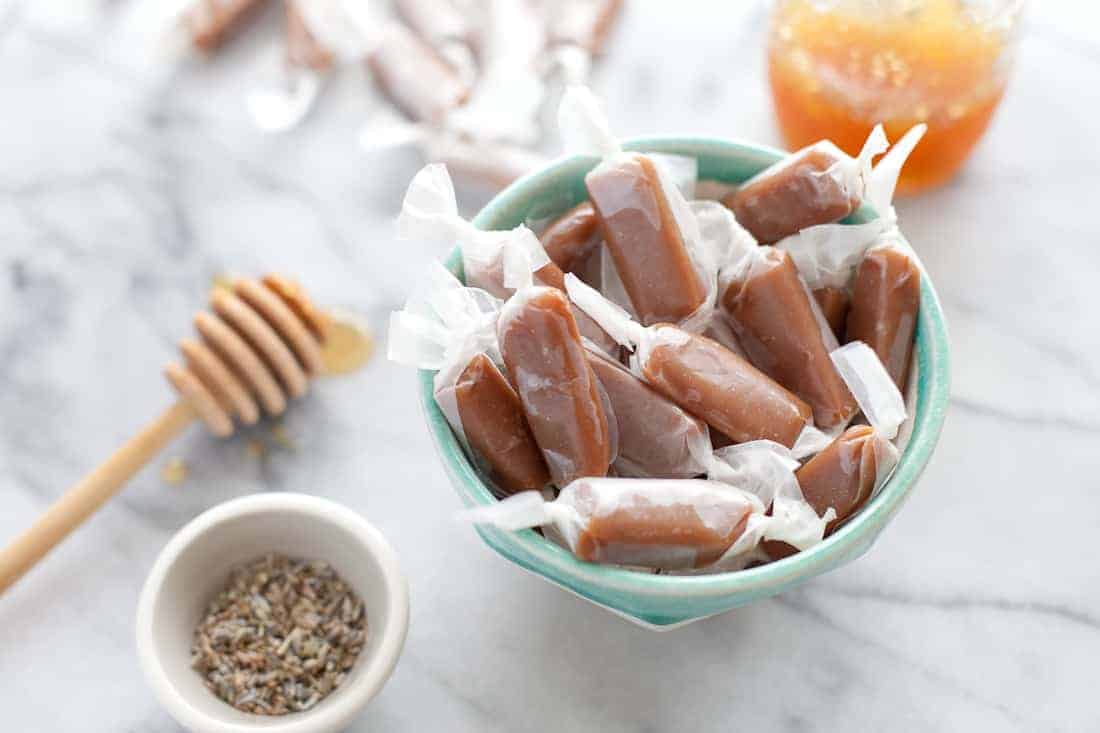 Homemade Salted Honey Lavender Caramels