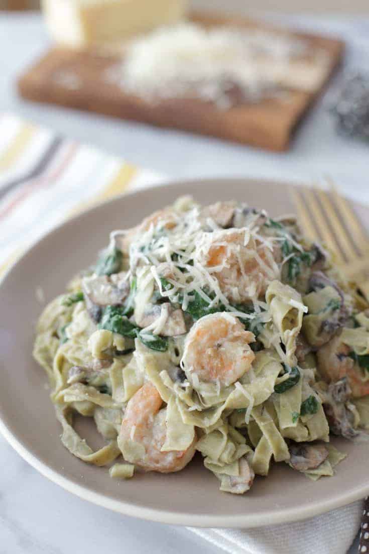 Shrimp alfredo discount with spinach