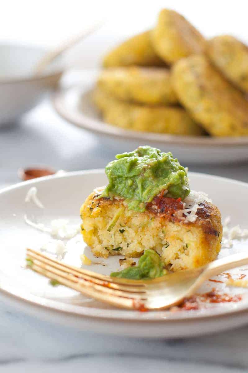 Zucchini Arepas with Salsa