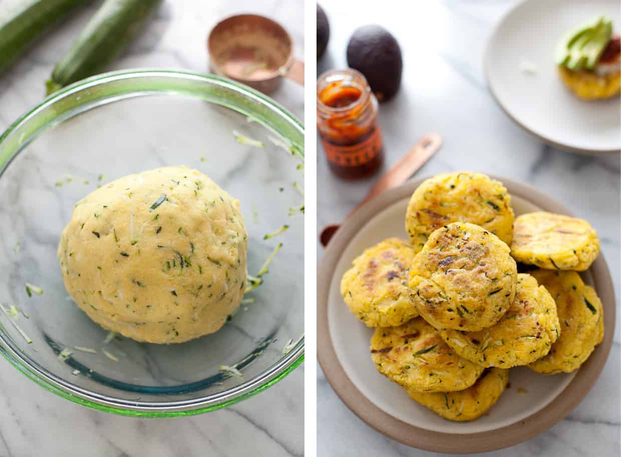 Zucchini Arepas - zucchini corn cakes