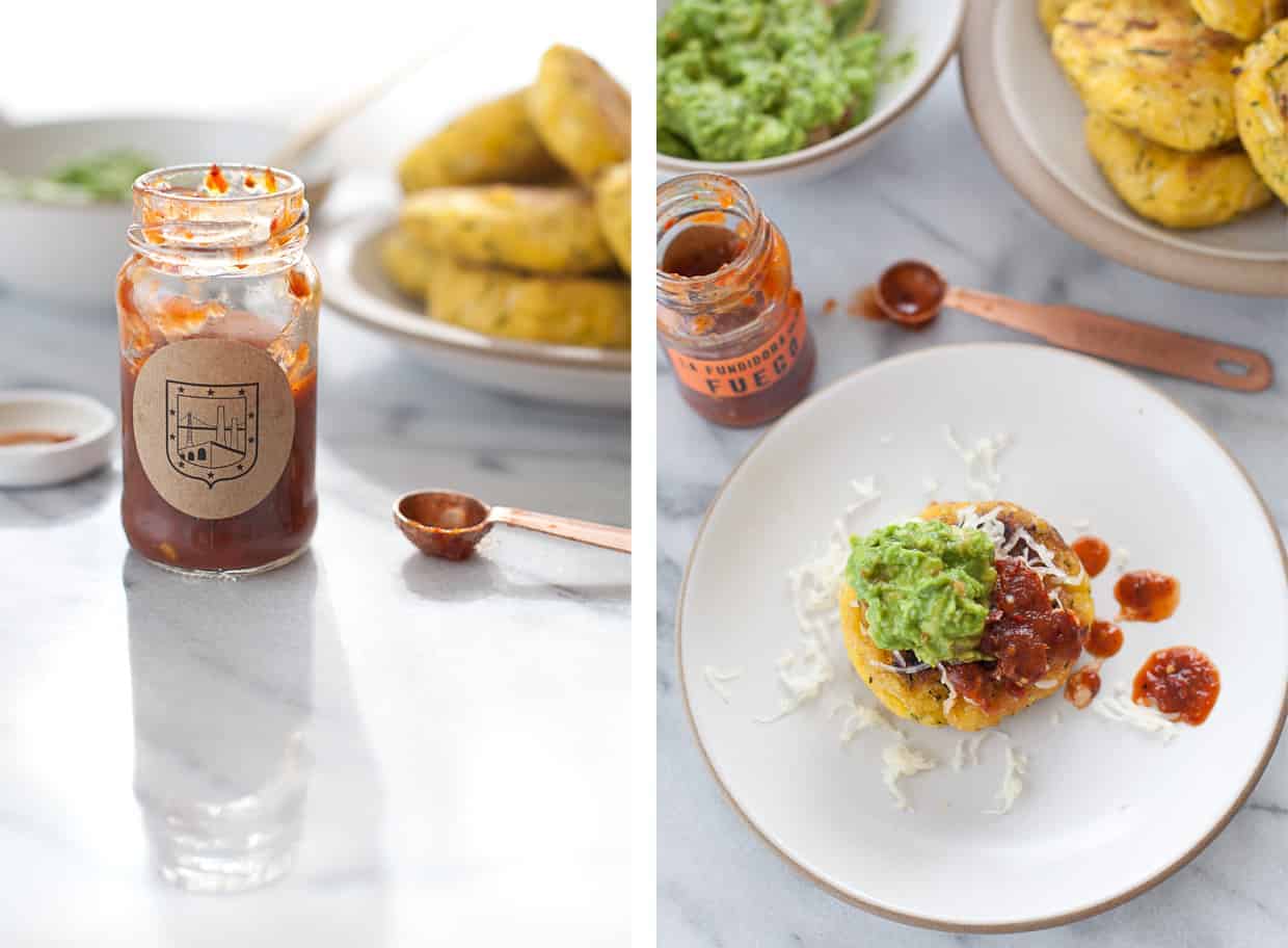 Zucchini Arepas with Guacamole