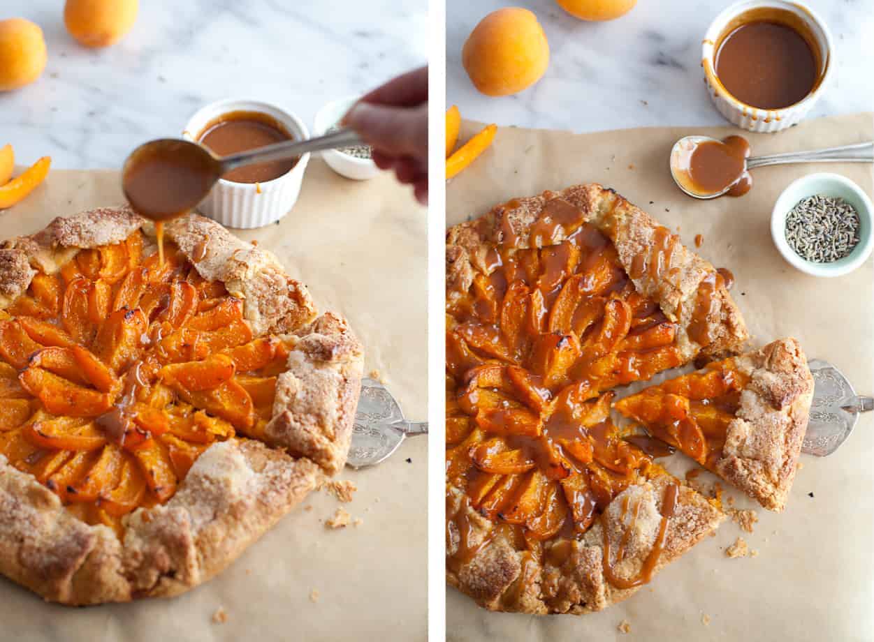 Gluten-free Apricot Galette with caramel