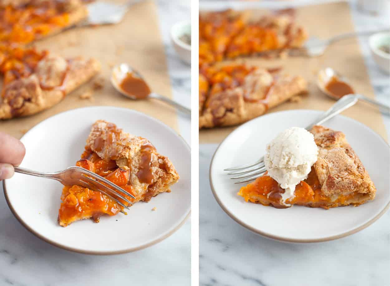 Gluten-free Apricot Galette with ice cream