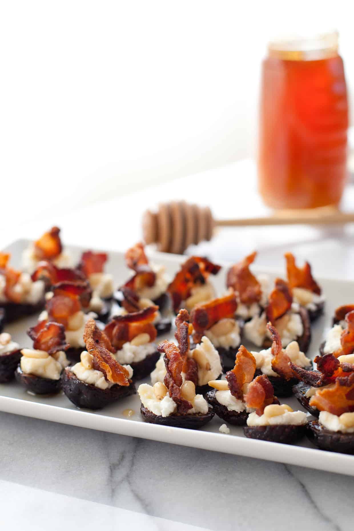 Goat Cheese Stuffed Figs with Honey & Pancetta