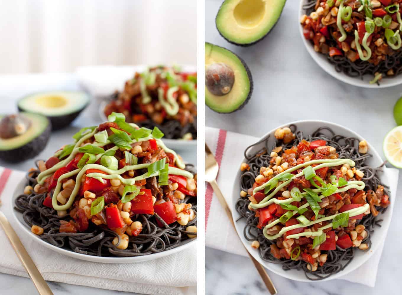 Avocado Southwestern Black Bean Spaghetti 