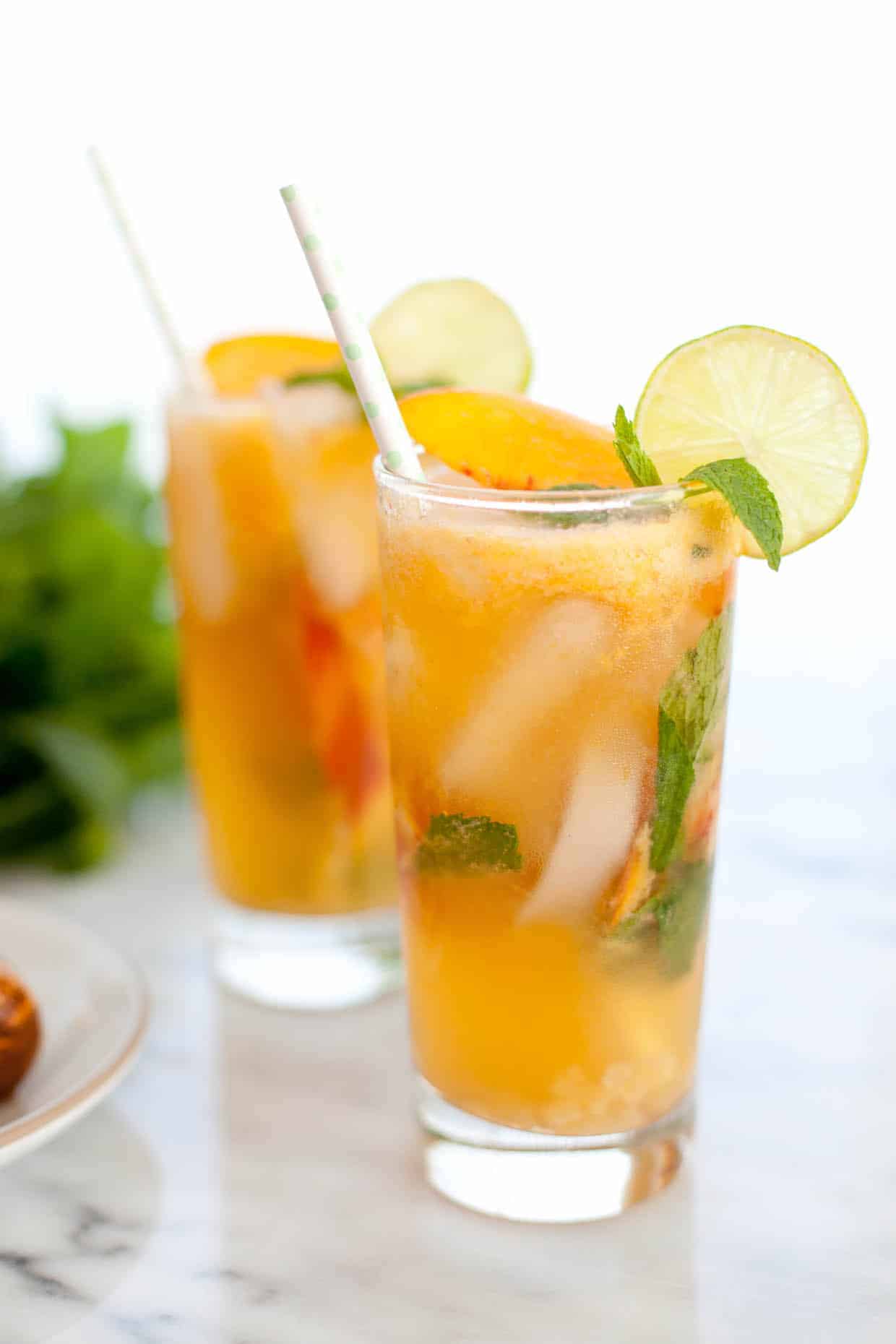 Ginger Peach Mojito Mocktail