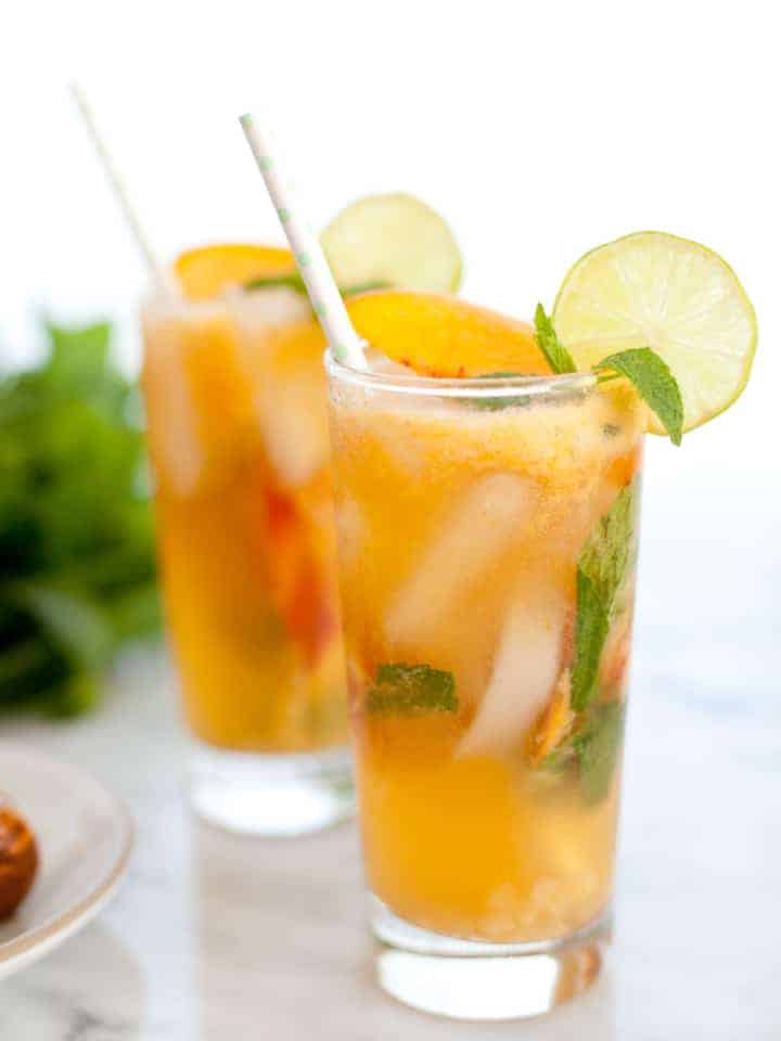 Ginger Peach Mojito Mocktail