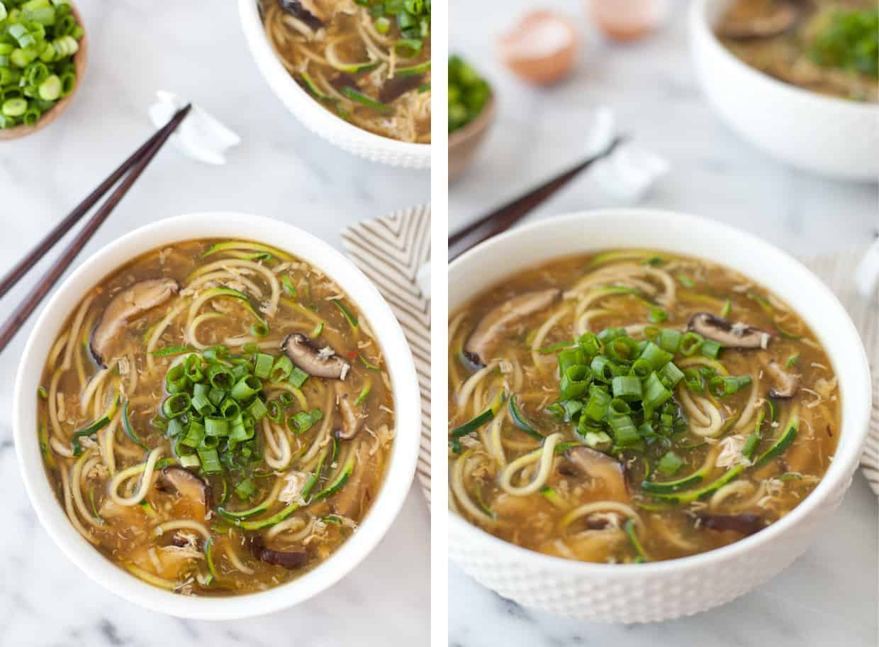 Ginger Zucchini Noodle Egg Drop Soup