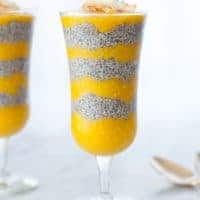 Tropical coconut mango chia pudding