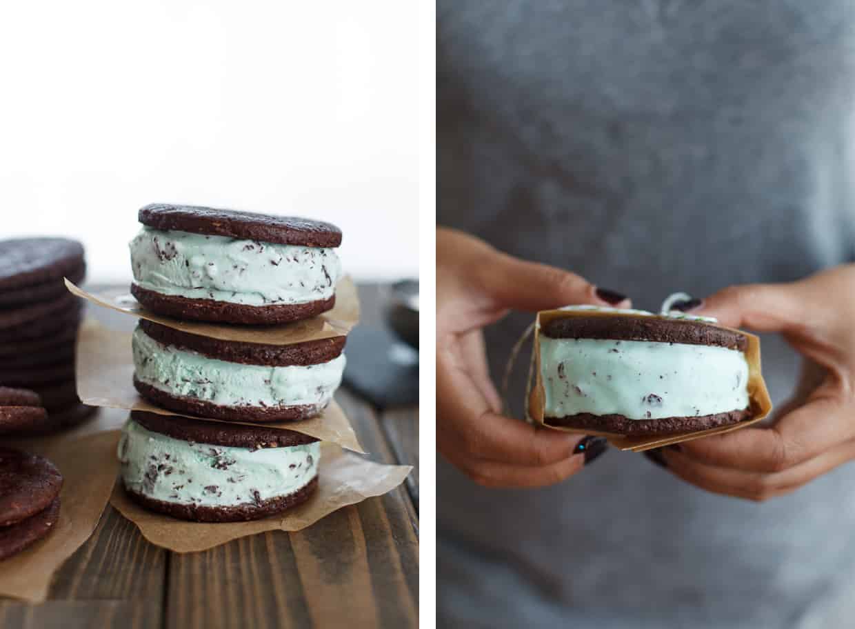 Mint Chocolate Chip Ice Cream Sandwiches