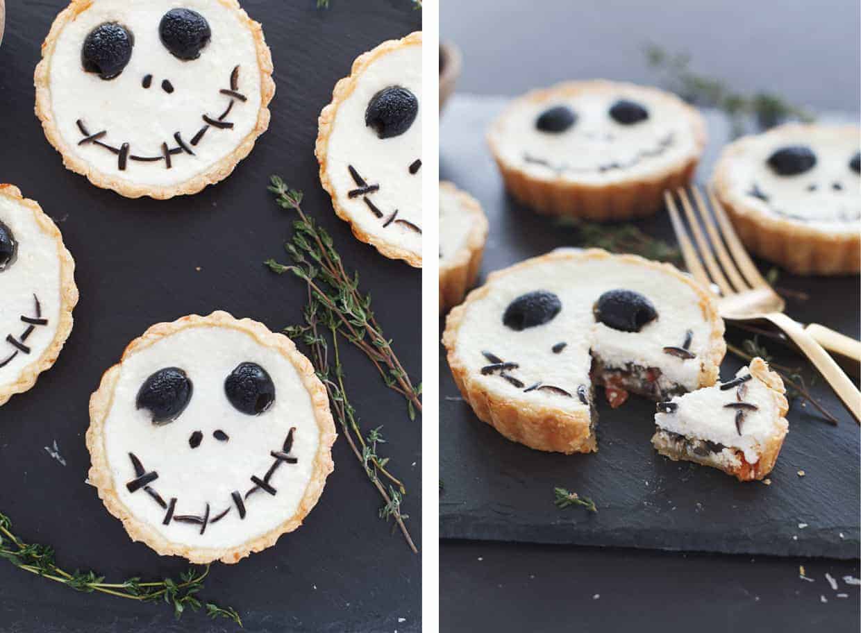 Jack Skellington Ricotta Olive Tarts