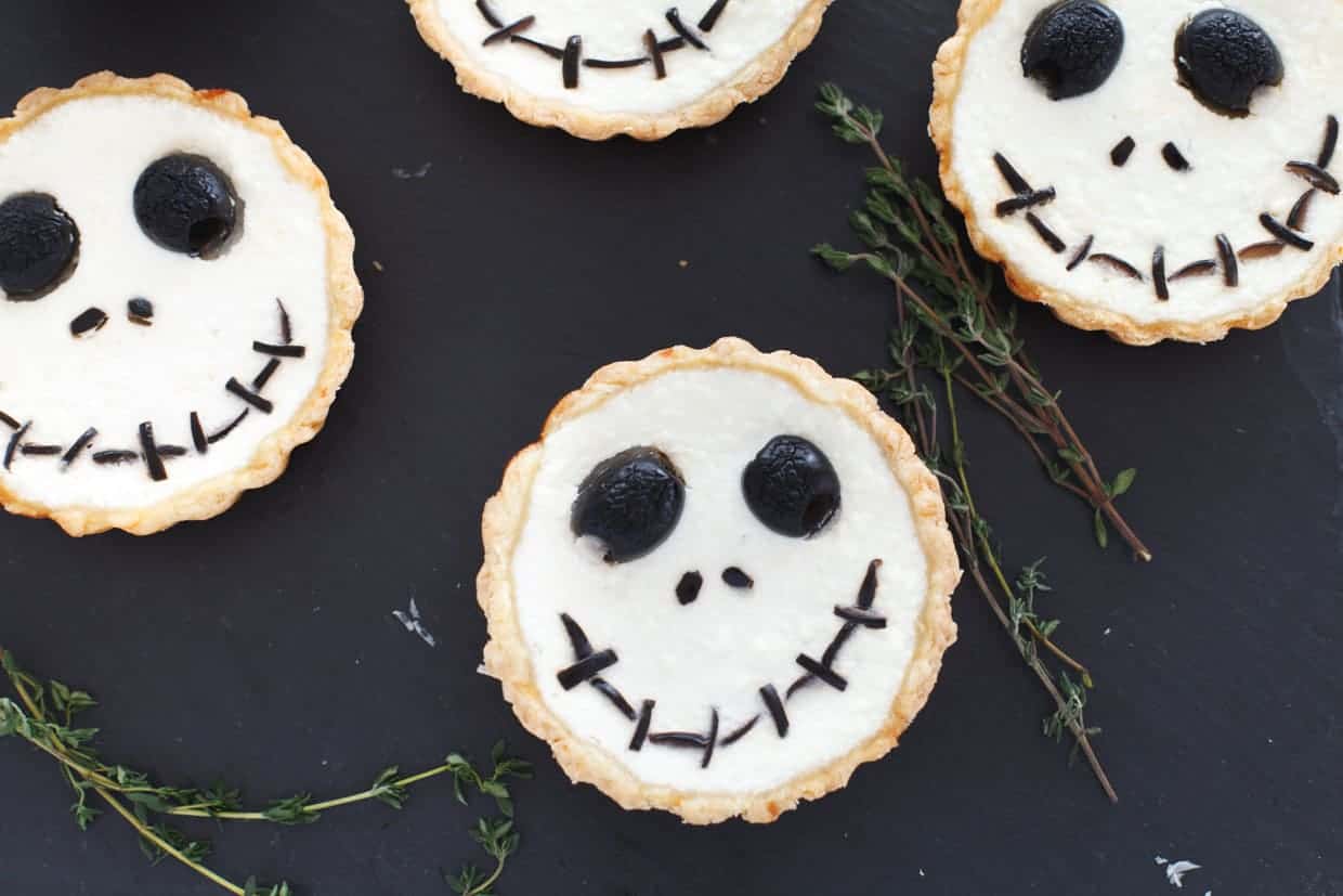 Jack Skellington Ricotta and Olive Tart