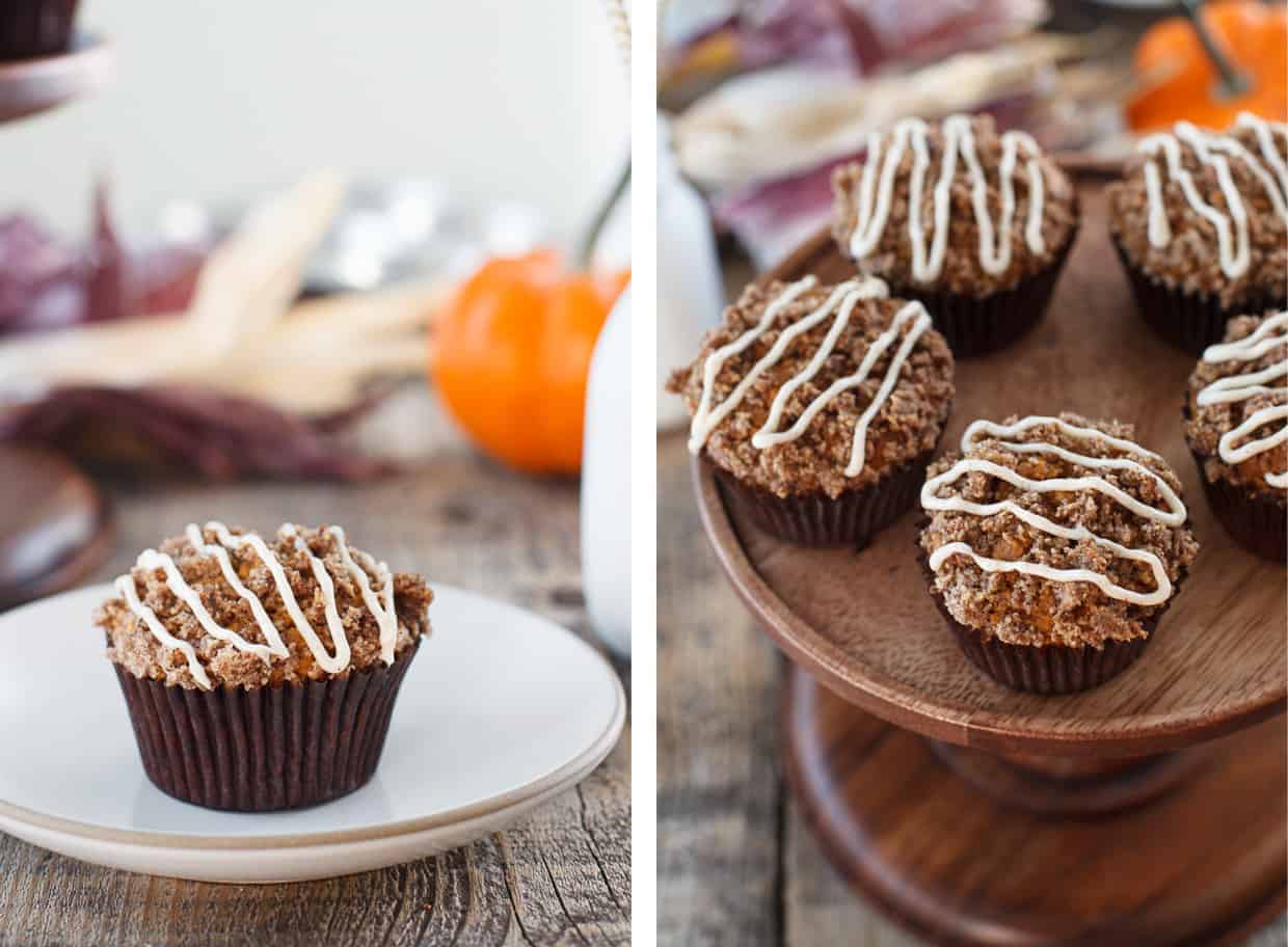 Pumpkin Spice Muffins with Cream Cheese Drizzle