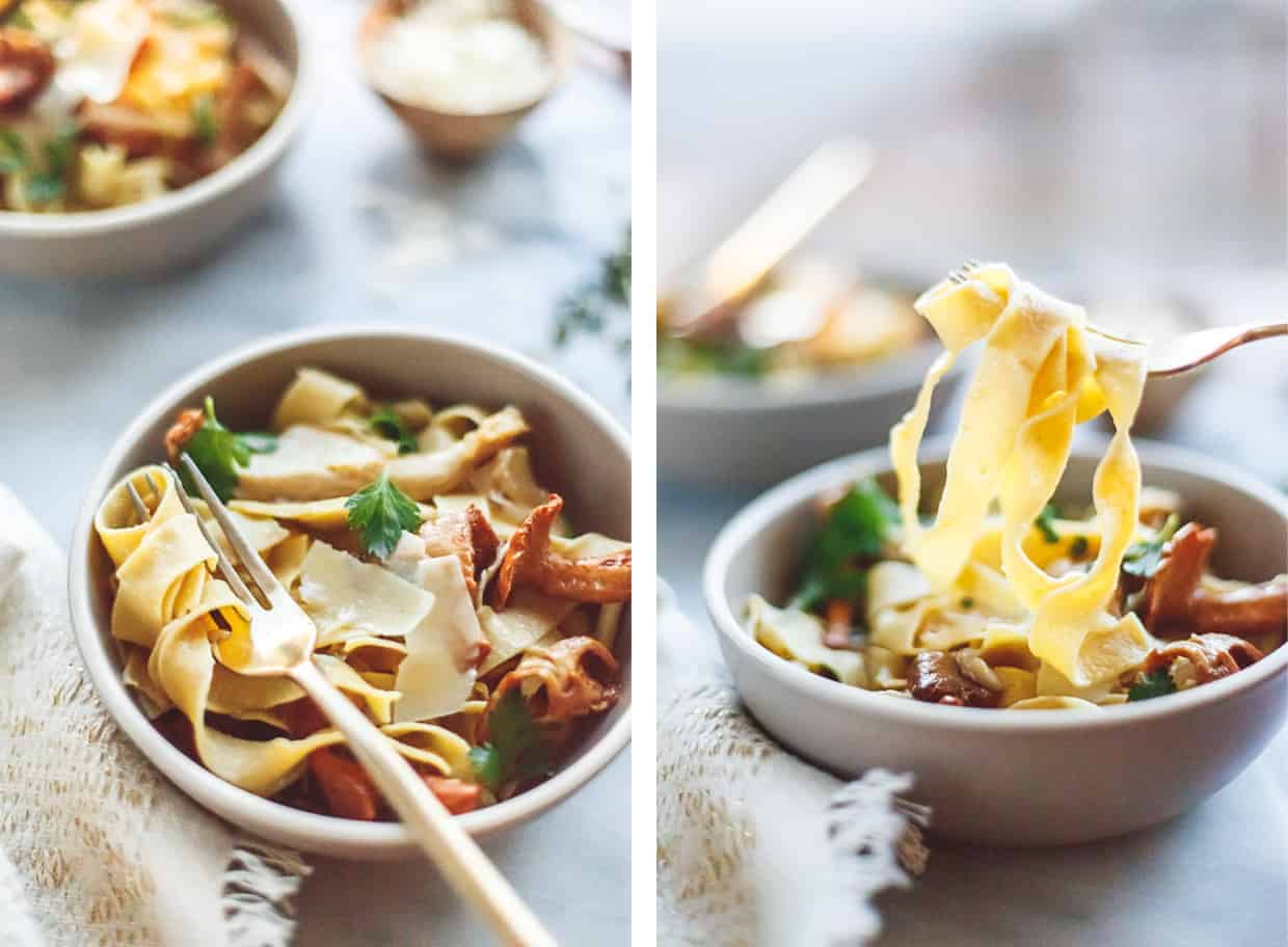 Chickpea Pasta with Chanterelles