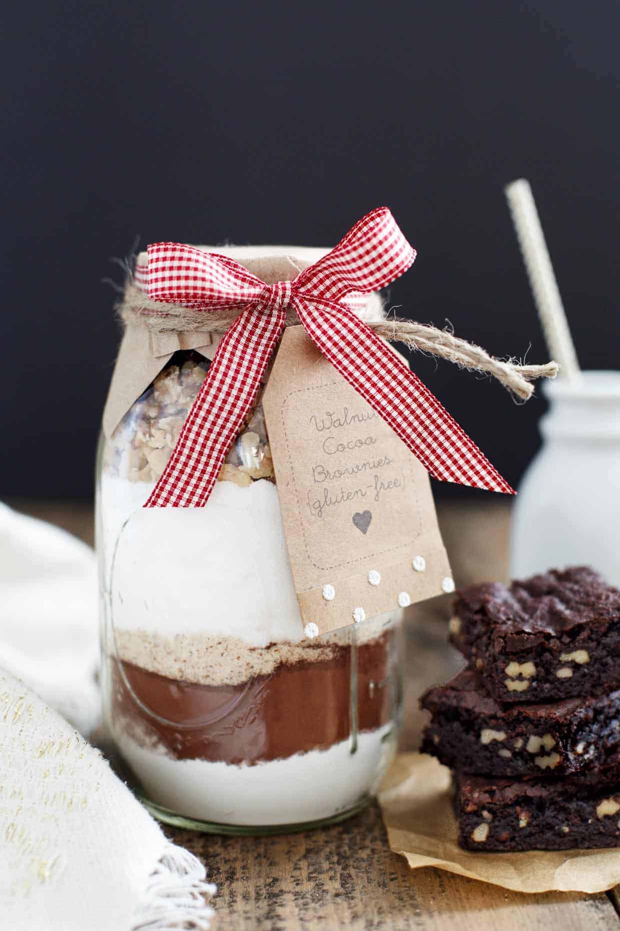 Gift in a Jar: Walnut Cocoa Brownies