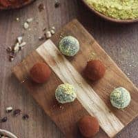 Healthy Nutella and Pistachio Truffles