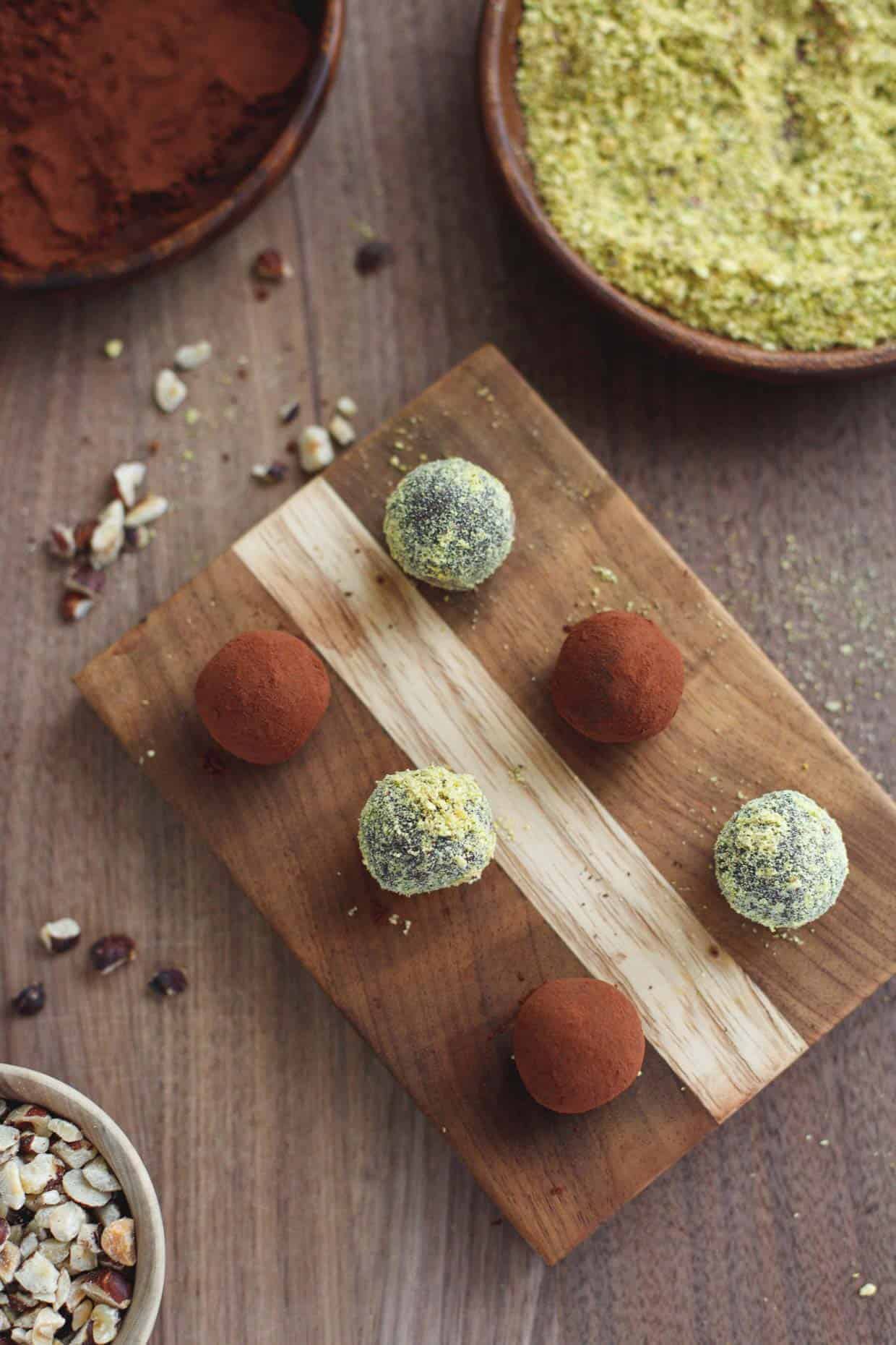 Healthy Nutella and Pistachio Truffles