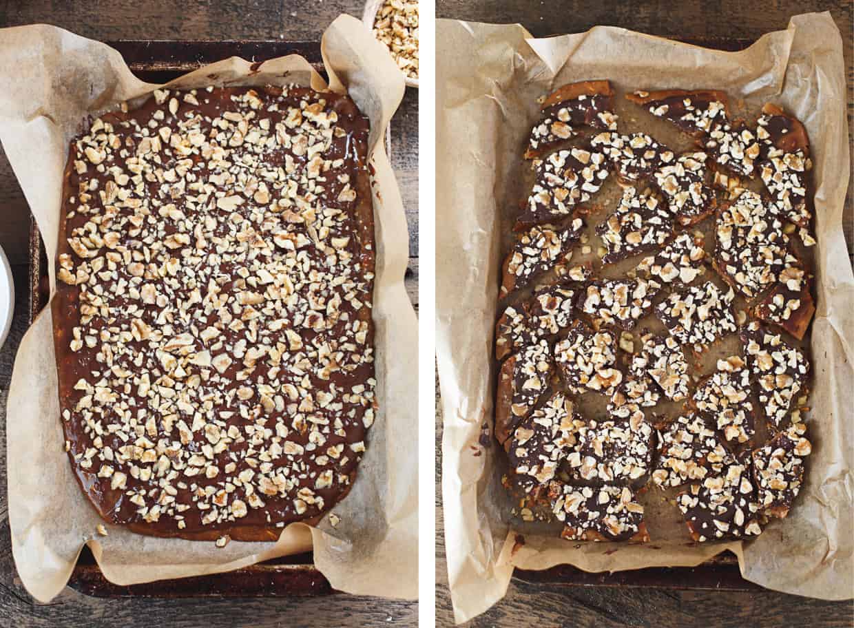 Chocolate Almond English Toffee with Walnuts