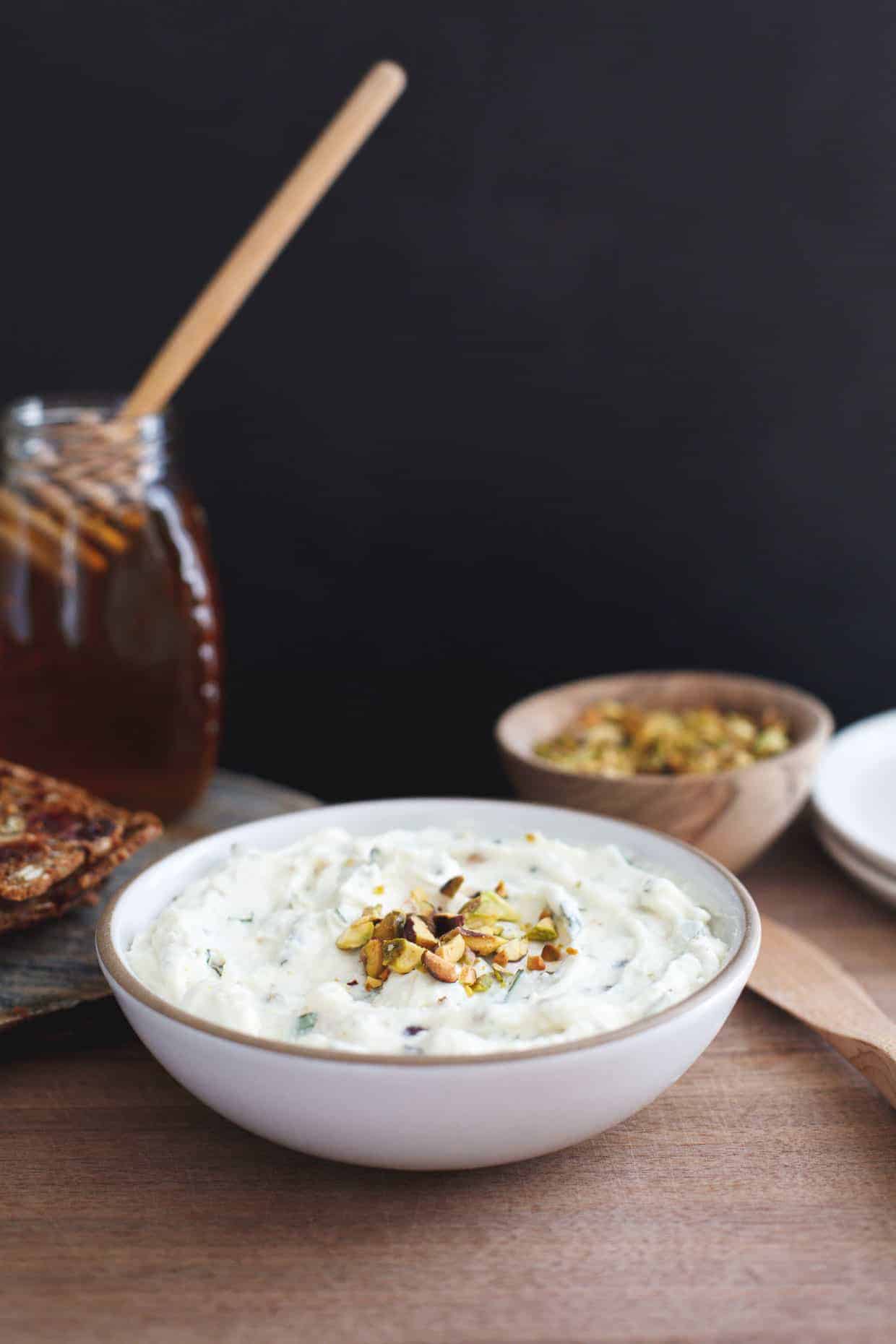 Pistachio Basil Ricotta Spread