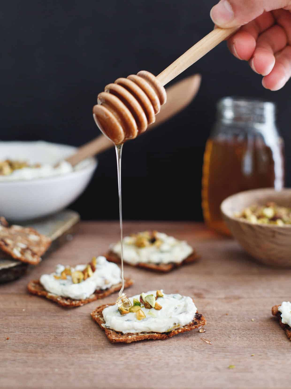 Pistachio Ricotta Spread with Honey