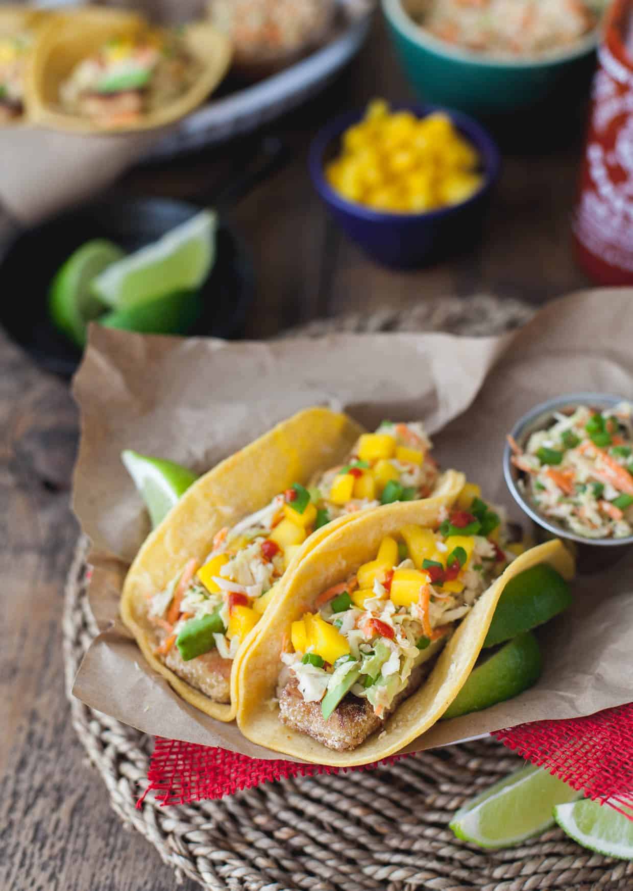 Buttermilk Fried Tofu Tacos with Cabbage Slaw