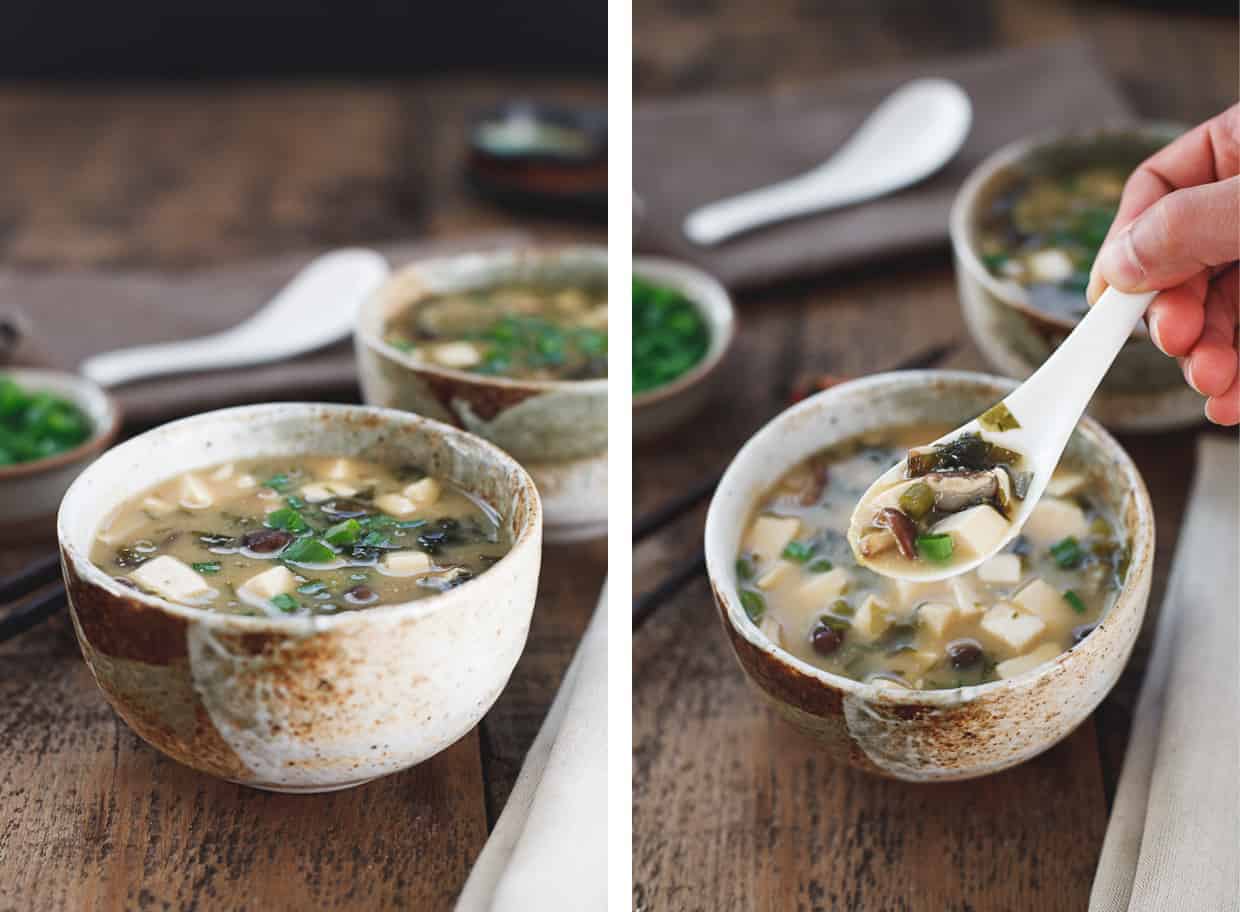 Shiitake Miso Soup with Silken Tofu