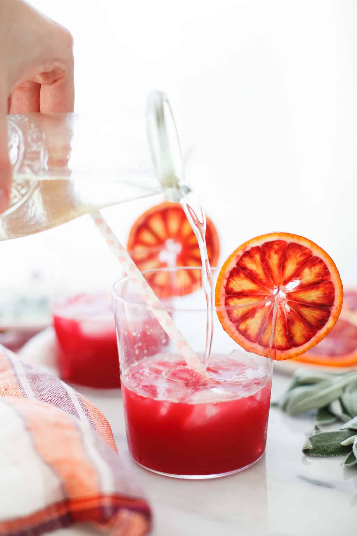 Blood Orange and Sage Sparkling Soda