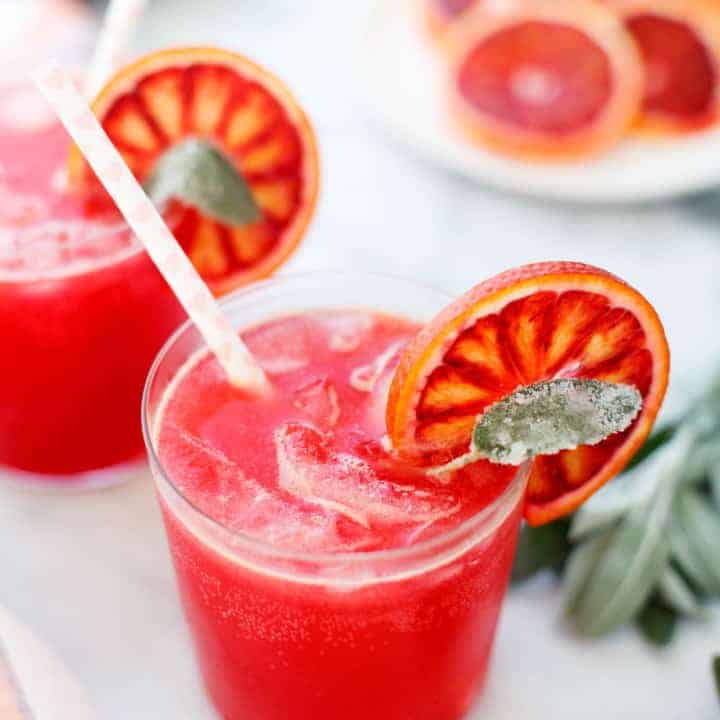 Blood Orange and Sage Sparkling Soda