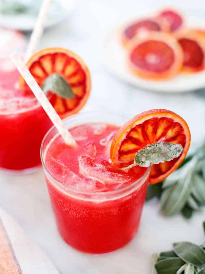 Blood Orange and Sage Sparkling Soda