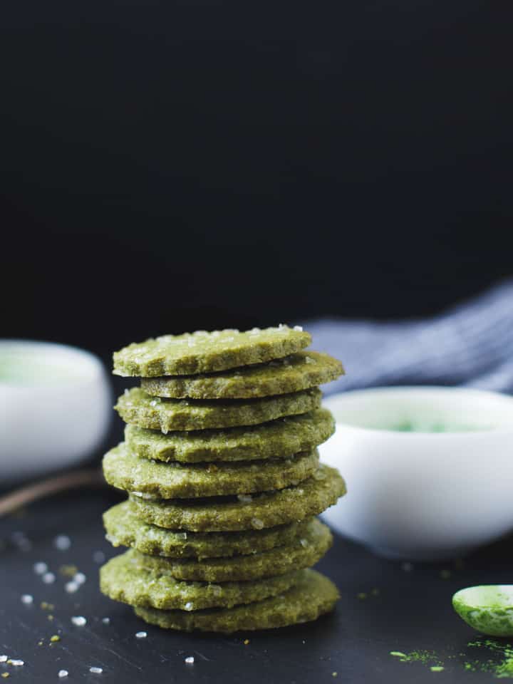 Gluten-free Matcha Shortbread Cookies