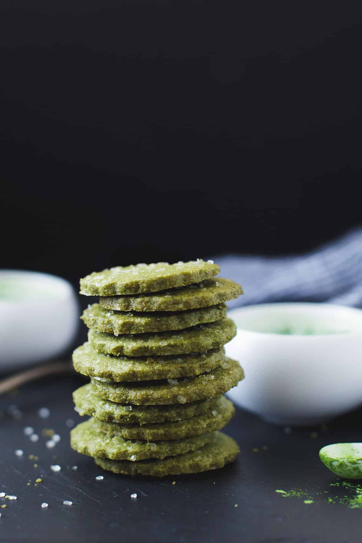 Gluten-free Matcha Shortbread Cookies