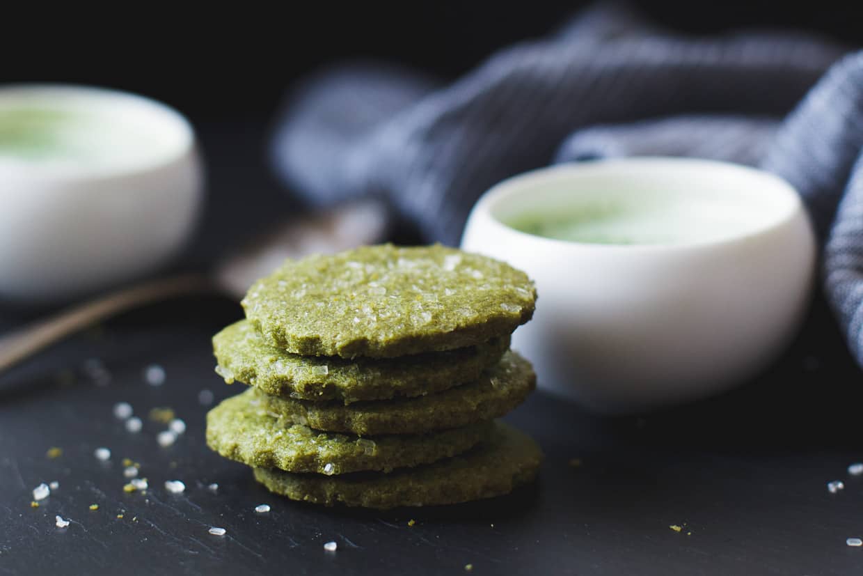 Matcha Shortbread Cookies