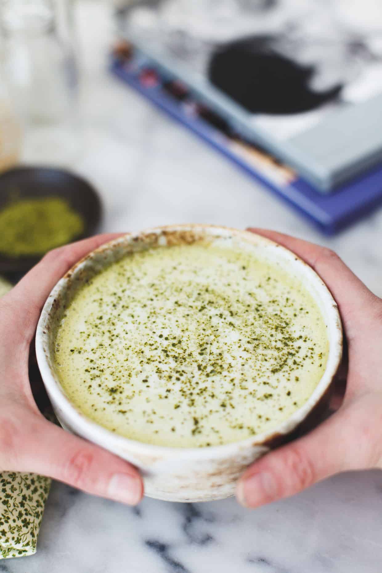 Warm White Chocolate Matcha Latte