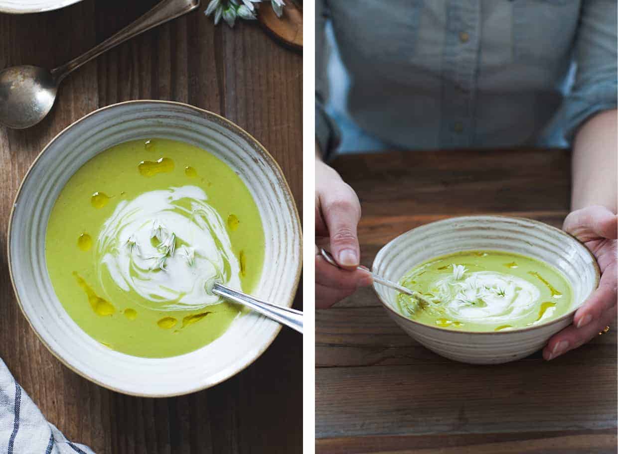 Spring Fava Bean Soup with Thyme Olive Oil 