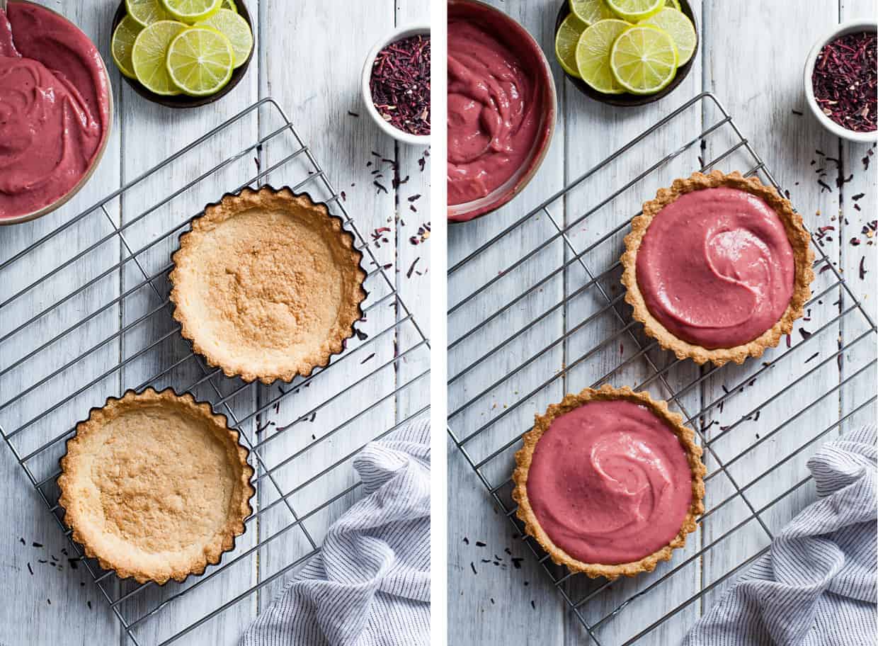 Hibiscus Strawberry Curd Tart with Toasted Meringue {gluten-free} | Snixy Kitchen