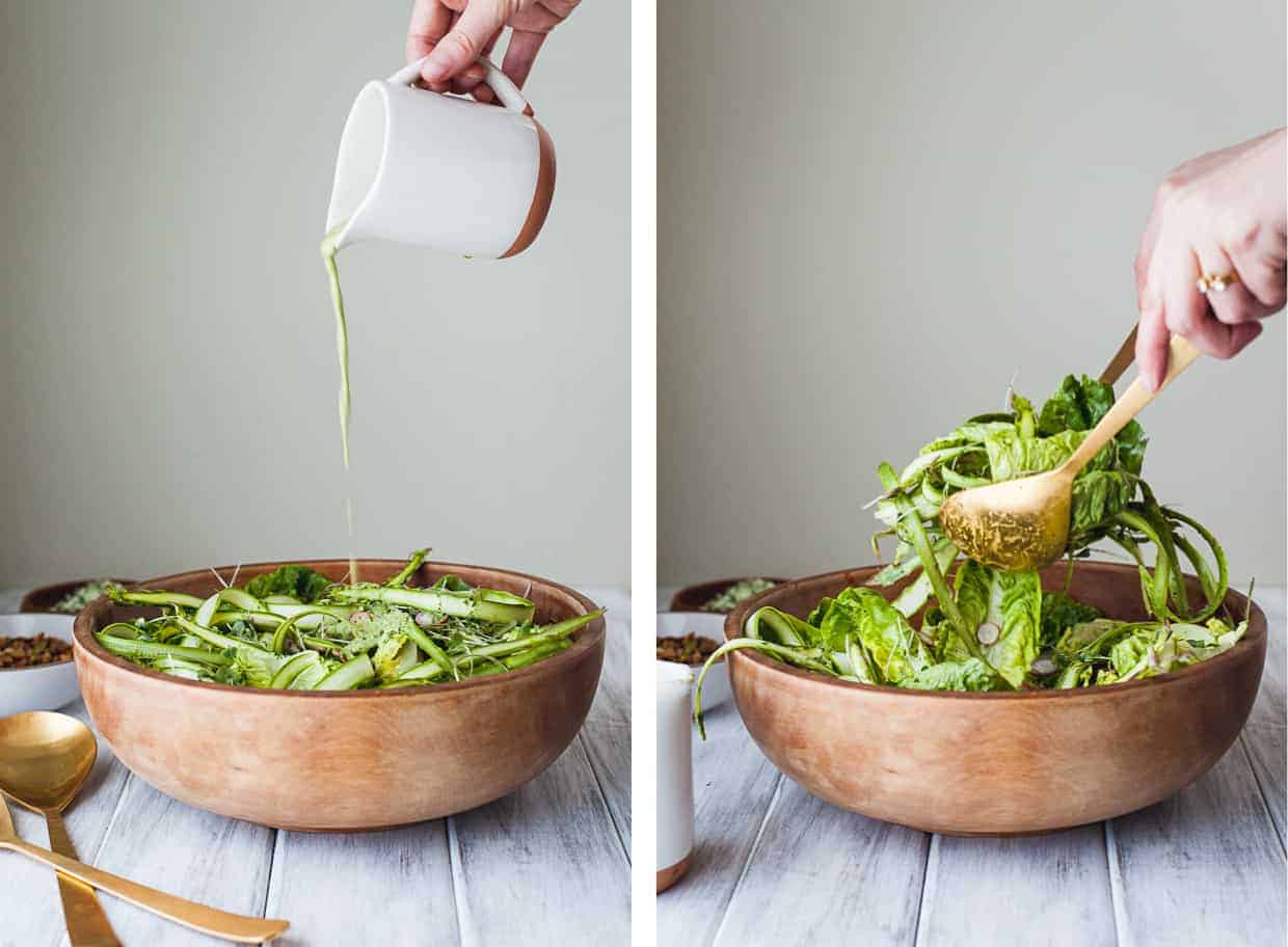 Little Gem Spring Salad with Toasted Seeds